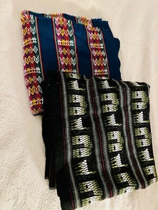 Zwei afrikanische Schlammtuch Stoffreste handgewebt - wunderschön - Bild 1 von 9