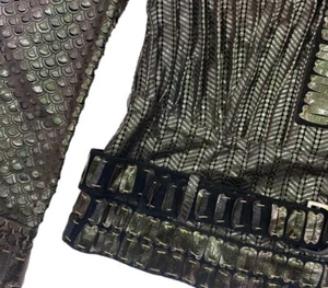 ROBERTO CAVALLI Runway Leather Textured Jacket 2007 - UK size 8 to 10 - Picture 1 of 4