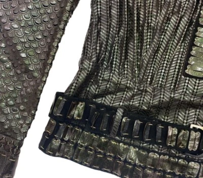 ROBERTO CAVALLI Runway Leather Textured Jacket 2007 - UK size 8 to 10 - Image 1 of 4