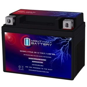 Mighty Max YTX4L-BS SLA Battery for Polaris Scrambler, Sportsman 90CC 2001-2002 - Picture 1 of 6