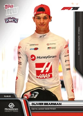 Tarjeta Oliver Bearman RC Mejor Acabado F1 2025 Fórmula 1 Topps AHORA #59 - CANTIDAD Foto 1 de 2