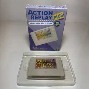 Sega Saturn Action Replay 4M Plus Cartridge Complete In Box CIB - Picture 1 of 11