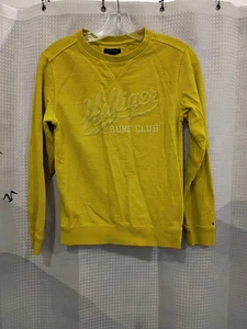 Tommy Hilfiger Boy's Large 12-14 Yellow Long Sleeve Crew Neck Cotton T Shirt - Picture 1 of 6