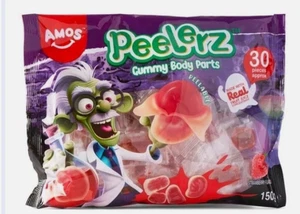Amos Peelerz Gummy Body Parts 150g - Strawberry Flavour - Picture 1 of 2