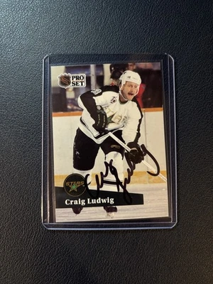 1991-92 Pro Set - Craig Ludwig #411 Signed - Image 1 of 2