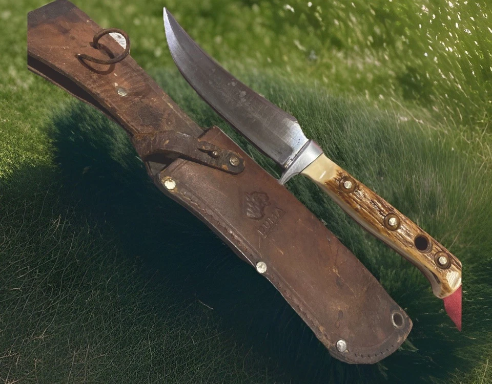 🔥 VINTAGE 1967 PUMA 6393 SKINNER KNIFE / ORIG. SHEATH / SOLINGEN 🇩🇪GERMANY🔥 - Image 1 of 4