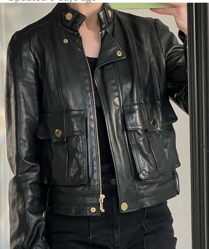 Giacca da motociclista in pelle Tory Burch taglia 0