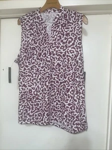 Nike Golf Shirt Women’s XL Dry Fit Sleeveless V Neck Maroon N White NWT - Picture 1 of 11