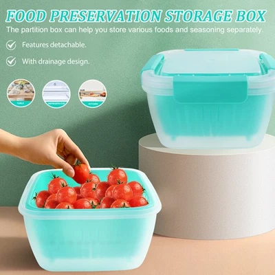  Abtropfen Sie frische Kisten Kühlschrank Frische Aufbewahrungsboxen Salat - Bild 1 von 4