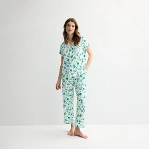 Draper James 2-Piece Printed Cozy Short Sleeve Notch Collar Pajama Set - Size M - Picture 1 of 7