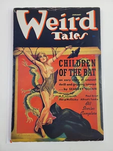 Revista Weird Tales Pulp enero 1937 "Children of the Bat" cubierta Brundage - Imagen 1 de 8