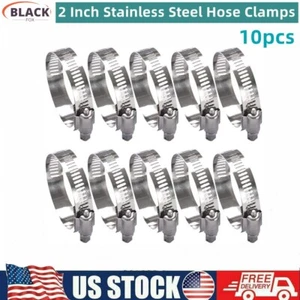304 Stainless Steel Hose Clamp for 2Inch Pipe  Adjustable Worm Gear Hose Clamps - Bild 1 von 9