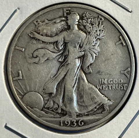 1936-P  Walking Liberty Half Dollar - 90% Silver - Free Shipping - P7-9 Cover