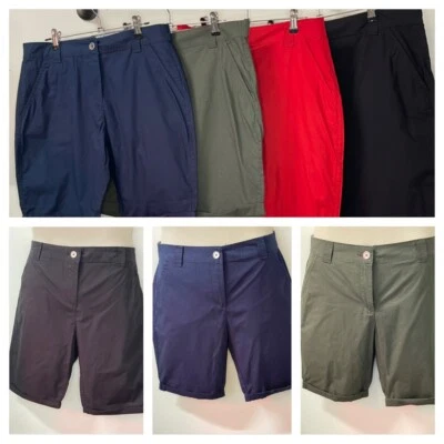 DOROTHY PERKINS Ladies 100% Cotton Knee Length High Rise Shorts Sizes 6-28