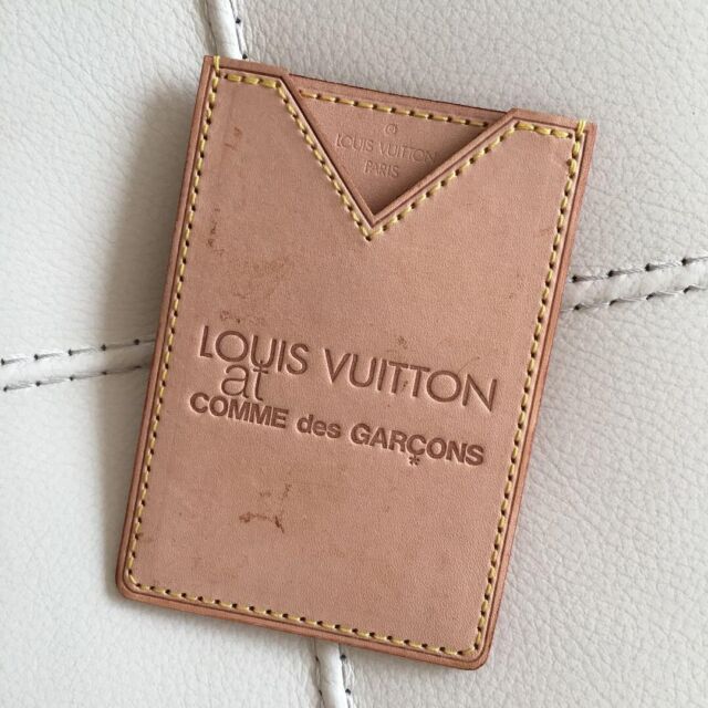 Louis Vuitton x Comme Des Garcons Leather Card Case Beige Free