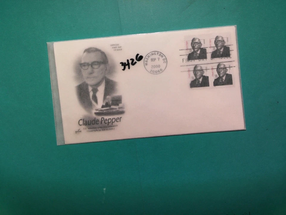 U. S.Stamp FDC- 3426 -Claude Pepper   -ArtCraft cachet- comb. shipping - Image 1 of 1