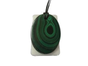 Großer Malachit Cabochon Anhänger frontal gebohrt Nr. 1115 - Bild 1 von 4