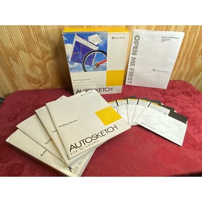 Autodesk AutoSketch For Windows 3.0 Complete Set With Manuals & Floppy Disks - Image 1 of 4