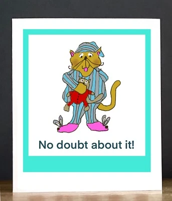 Tarjeta de amistad o felicitación: el pijama del gato Foto 1 de 2