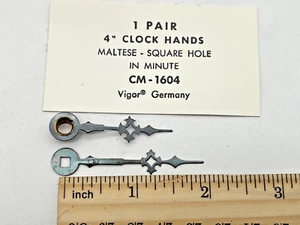 NOS VIGOR CM-1604 Maltese Clock Hands Square Hole. For 4" Clock Dial - Picture 1 of 2