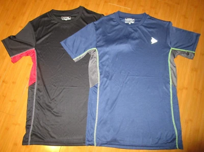 2 Camisas Dunlop Sport Performance HOMBRE PEQUEÑAS Negras/Rojas y Azul Marino/Grises BUEN ESTADO Foto 1 de 4