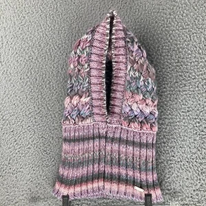 Steve Madden Tejido Pasamontañas Con Capucha Bufanda Sombrero Mujer OS Texturizado Rosa Púrpura - Imagen 1 de 10