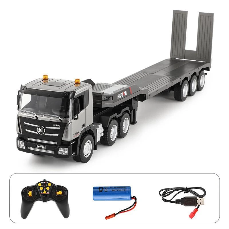 Huina 1:18 RC Tractor Truck 1318 9CH Remote Control Cars with Flatbed Trailer - Image 1 of 4