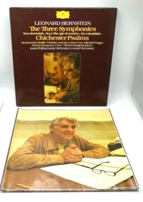 LEONARD BERNSTEIN The Three Symphonies Chichester Psalms Boxed Set of 3 HTF EUC - Image 1 of 4