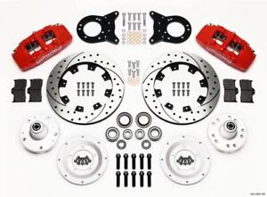 Wilwood Brakes 140-12947-DR KIT,FRONT,MUSTANG,65-69,DP6 12.19 ROTOR,DRILLED,RED