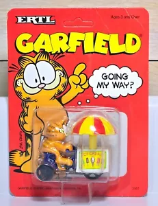 VINTAGE 1990 ERTL GARFIELD ICE CREAM TRUCK CAR GOING MY WAY? NOS NEW ON CARD - Picture 1 of 4