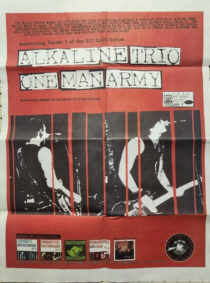 Póster Alkaline Trio / One Man Army 2004 BYO serie dividida en muy buen estado+++ nuevo stock antiguo Foto 1 de 1