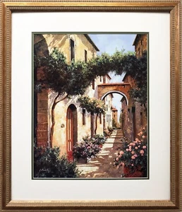 Guido Borelli "Passando Sotto L'Arco"  CUSTOM FRAMED HAND SIGNED ART  Italy - Picture 1 of 4