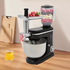 6L Rührmaschine Teigknetmaschine Standmixer Küchenmaschinen Rührgeräte Schwarz - Bild 1 von 22