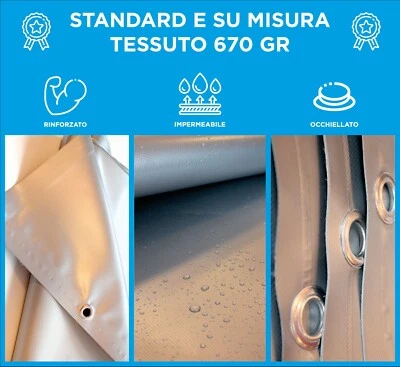 Telone Telo in PVC SU MISURA occhiellato RINFORZATO impermeabile - 670GR! - Immagine 1 di 4