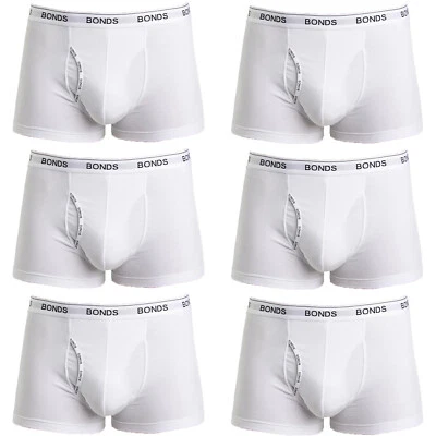 6x Bonds Guyfront Trunks Mens White Briefs Boxer Comfort Underwear MZVJ Bulk - Image 1 of 4