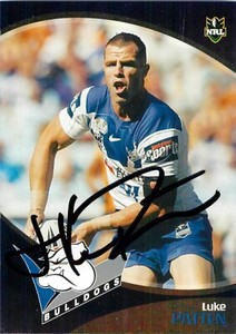 Signed 2009 Canterbury Bulldogs NRL Daily Telegraph Parallel Card - Luke Patten