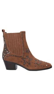 Liu•jo ankle boots, Brand-new, In box, Brown Suede, Cowboy, rhinestones, - Picture 1 of 5