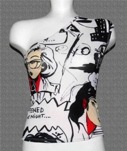 EVOLUTION Women ...I Think ABOUT YOU...One Shoulder Pullover Sleeveless Top Wm M - Picture 1 of 1