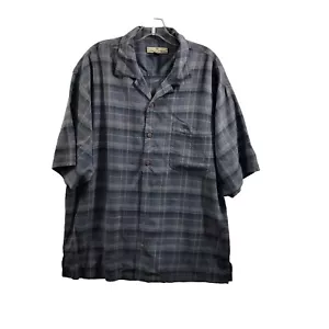 Camisa Tommy Bahama 100% Gris Seda Cuadros Botón Frontal Talla XL 62324-0828 - Imagen 1 de 5