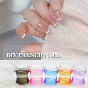 Silicone French Nail Stampers - Jelly Nail Stamping Kits Manicure Tools 1set Lot - Picture 1 of 21
