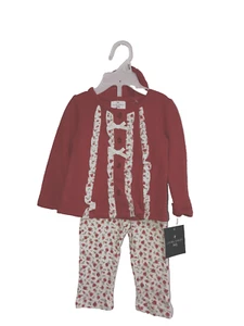 Girls Laura Ashley Cap Cardigan & Pant, Red, 6-9M - Picture 1 of 4