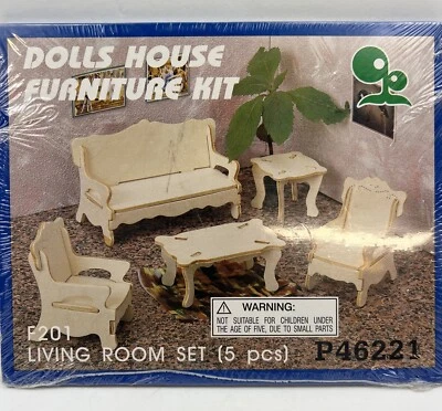 Doll House Wooden Living Room Furniture DIY Kit by Der Grune Punkt. Sealed - Image 1 of 3