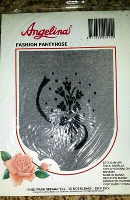 Pantimedias Angelina Moda Talla Única 100-175 lb 100% Nylon Gris Ajuste 5'-5'10" Alto Foto 1 de 2