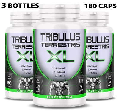 TRIBULUS TERRESTRIS 180 Caps 96% SAPONINS 7500mg Organic Fitness Supplement - Image 1 of 4