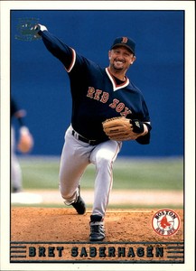 1999 Pacific Crown Collection Platinum Blue Baseball Card #49 Bret Saberhagen