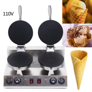 Commercial Electric Nonstick Waffle Ice Cream Cone Machine Waffle Egg Roll Maker - Picture 1 of 11