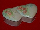 Vintage German Porcelain Trinket Jewellery Box Hand Painted by Inez Jackson 1980