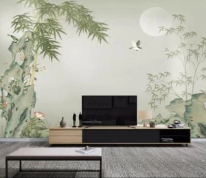 3D Bambus Felsen H949 Tapete Wandbild Selbstklebend Abnehmbare Aufkleber Sinsin - Picture 1 of 11