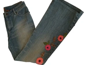 Vintage Y2K bestickte Denim Jeans Gr. 6 Dana Buchman Ileana Boho Boot Cut - Bild 1 von 23