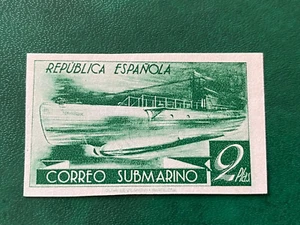 Spain Republic 1938 submarine post - imperforate colour proof MNG - Picture 1 of 2